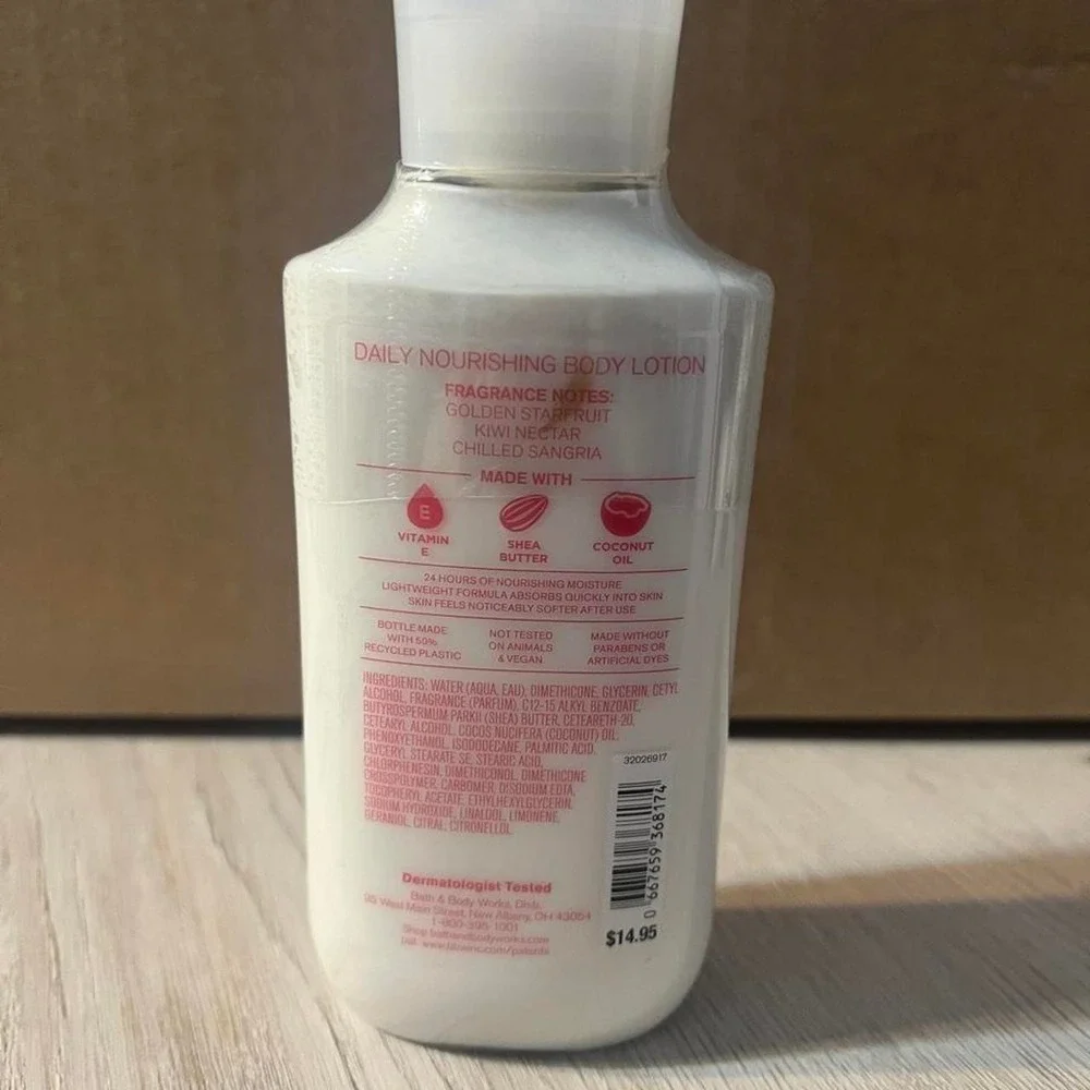 8oz Bath & Body Works Starfruit Sangria body lotion